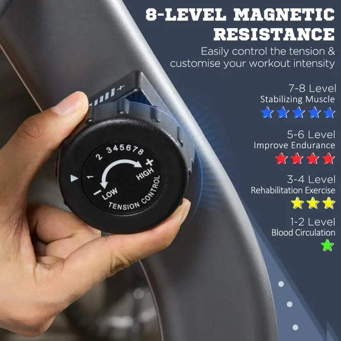 Semi-Recumbent Exercise Bike – 8-Level Magnetic Resistance | LCD Monitor HOMCOM - Little and Giant Explorers HOMCOM