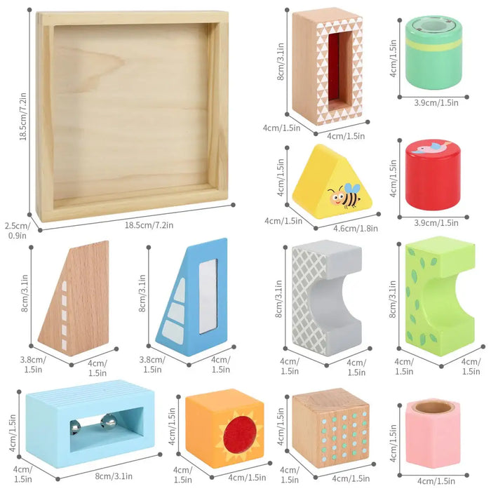 Sensory Block Set | Wooden Educational Toys for Kids - Sight, Sound and Touch Learning SOKA® - Little and Giant Explorers SOKA Play Imagine Learn
