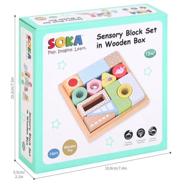 Sensory Block Set | Wooden Educational Toys for Kids - Sight, Sound and Touch Learning SOKA® - Little and Giant Explorers SOKA Play Imagine Learn