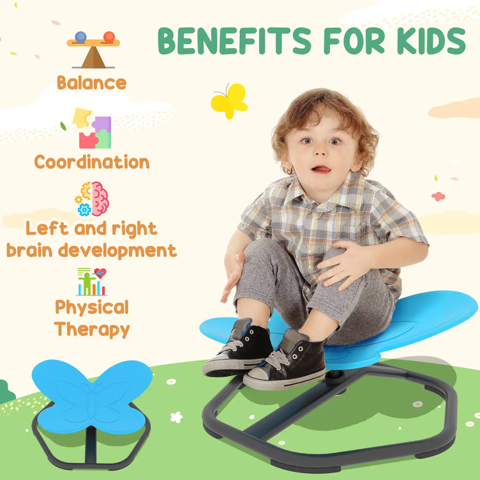 Sensory Spinning Chair Blue | 360° Butterfly Design for Balance Development - Little and Giant Explorers AIYAPLAY