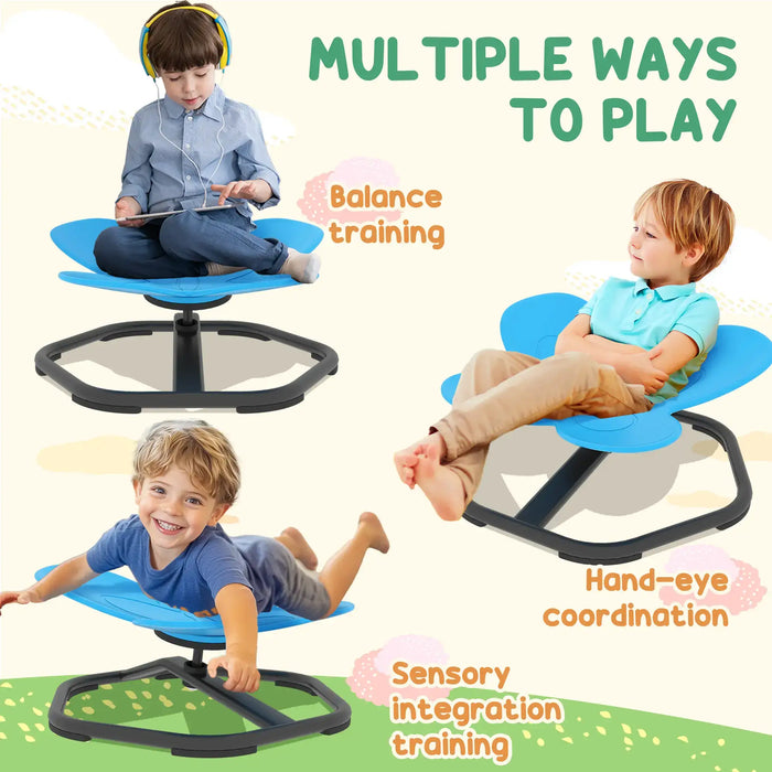 Sensory Spinning Chair Blue | 360° Butterfly Design for Balance Development - Little and Giant Explorers AIYAPLAY