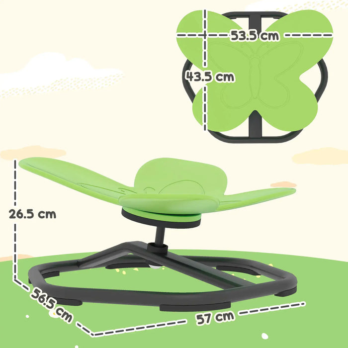 Sensory Spinning Chair Green Butterfly Shape | 360° Spinning Design and Non-Slip Base - Little and Giant Explorers AIYAPLAY