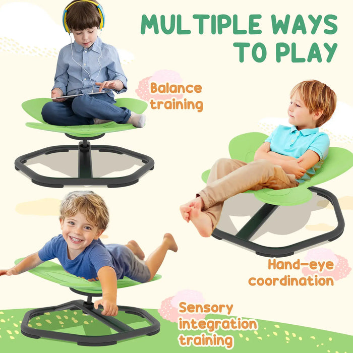Sensory Spinning Chair Green Butterfly Shape | 360° Spinning Design and Non-Slip Base - Little and Giant Explorers AIYAPLAY