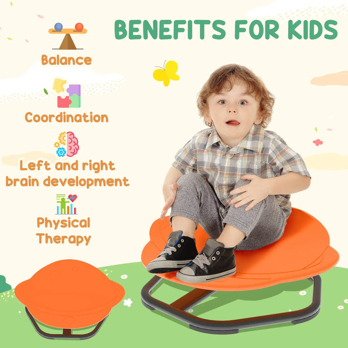 Sensory Spinning Chair Orange Planet Shape | 360° Spinning Design and Non-Slip Base - Little and Giant Explorers AIYAPLAY
