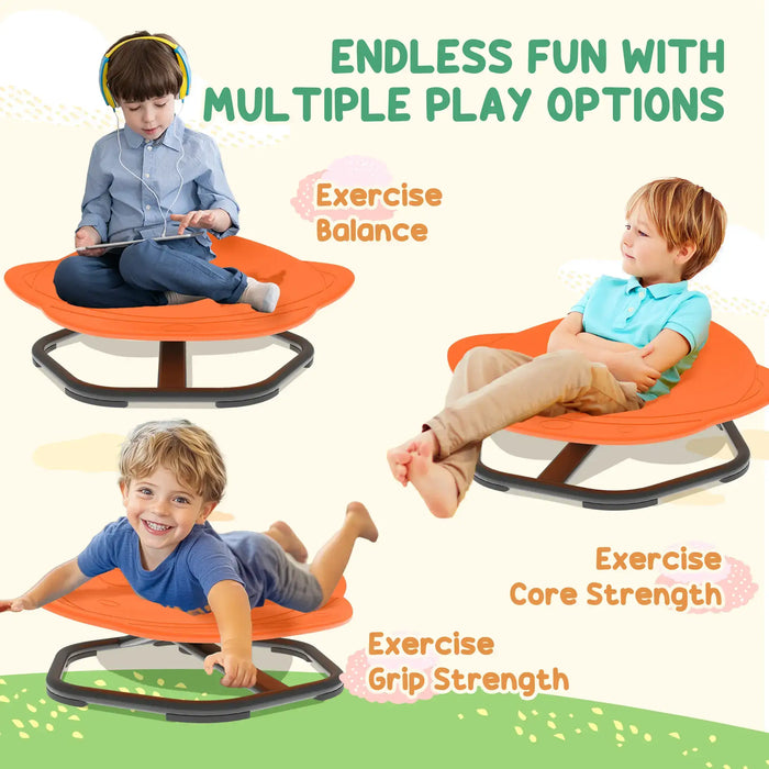 Sensory Spinning Chair Orange Planet Shape | 360° Spinning Design and Non-Slip Base - Little and Giant Explorers AIYAPLAY