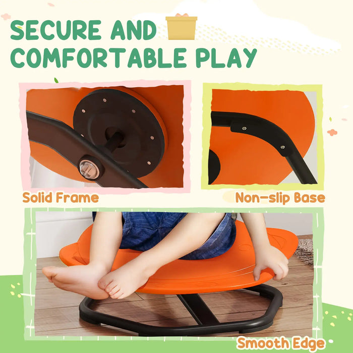 Sensory Spinning Chair Orange Planet Shape | 360° Spinning Design and Non-Slip Base - Little and Giant Explorers AIYAPLAY