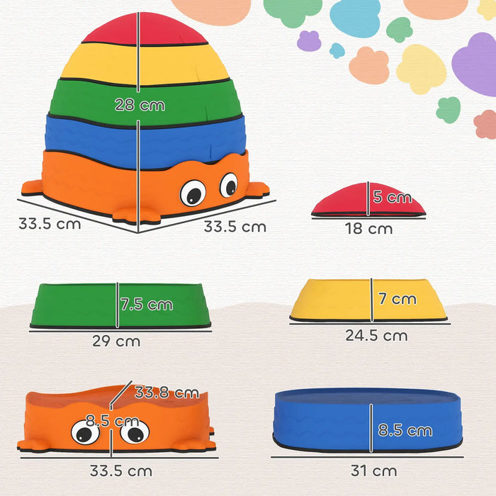 Sensory Stepping Stones Multicoloured | Frog-Shaped with Stackable Design - Little and Giant Explorers AIYAPLAY