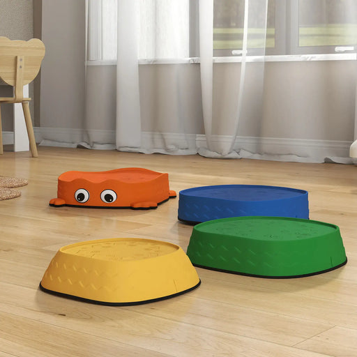 Sensory Stepping Stones Multicoloured | Frog-Shaped with Stackable Design - Little and Giant Explorers AIYAPLAY