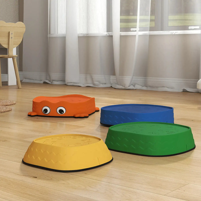 Sensory Stepping Stones Multicoloured | Frog-Shaped with Stackable Design - Little and Giant Explorers AIYAPLAY