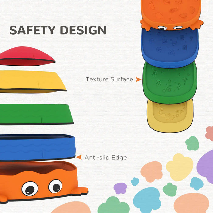 Sensory Stepping Stones Multicoloured | Frog-Shaped with Stackable Design - Little and Giant Explorers AIYAPLAY