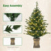 Set of 2 4ft Pre-Lit Artificial Christmas Trees | 100 LED Lights and Vintage Pots HOMCOM - Little and Giant Explorers HOMCOM