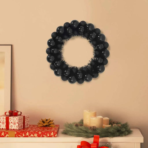 Set of 2 Christmas Ball Wreaths – Black | Lightweight Indoor and Outdoor Festive Décor VIDAXL - Little and Giant Explorers vidaXL