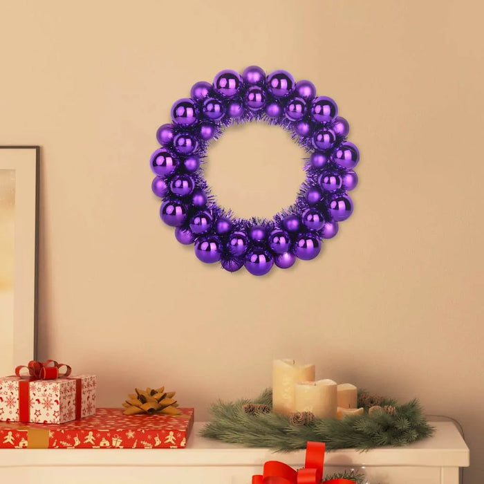 Set of 2 Christmas Ball Wreaths – Lilac | 33cm - Lightweight Festive Décor VIDAXL - Little and Giant Explorers vidaXL