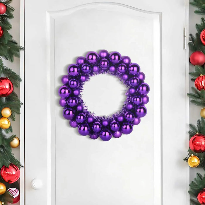 Set of 2 Christmas Ball Wreaths – Lilac | 33cm - Lightweight Festive Décor VIDAXL - Little and Giant Explorers vidaXL