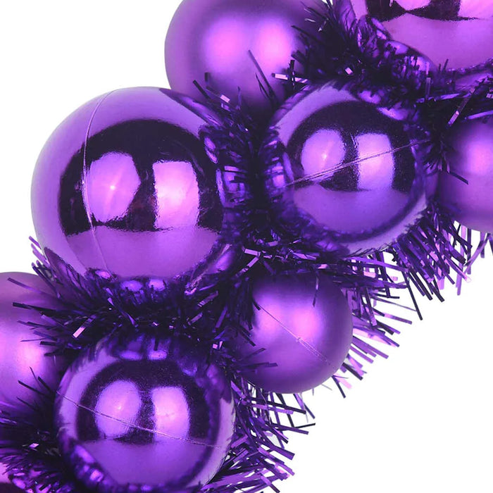Set of 2 Christmas Ball Wreaths – Lilac | 33cm - Lightweight Festive Décor VIDAXL - Little and Giant Explorers vidaXL