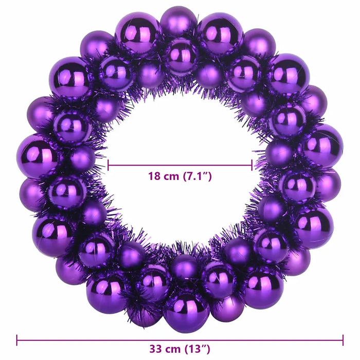 Set of 2 Christmas Ball Wreaths – Lilac | 33cm - Lightweight Festive Décor VIDAXL - Little and Giant Explorers vidaXL