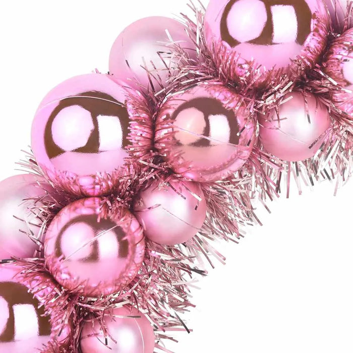 Set of 2 Christmas Ball Wreaths – Pink | Lightweight Indoor and Outdoor Festive Décor VIDAXL - Little and Giant Explorers vidaXL