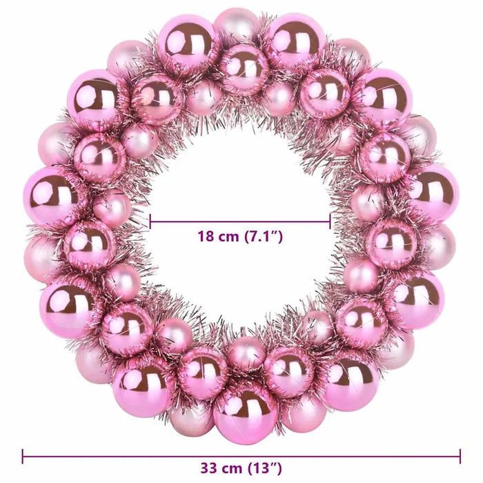 Set of 2 Christmas Ball Wreaths – Pink | Lightweight Indoor and Outdoor Festive Décor VIDAXL - Little and Giant Explorers vidaXL
