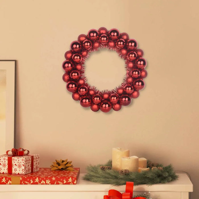 Set of 2 Christmas Ball Wreaths – Red | Lightweight Indoor and Outdoor Festive Décor VIDAXL - Little and Giant Explorers vidaXL