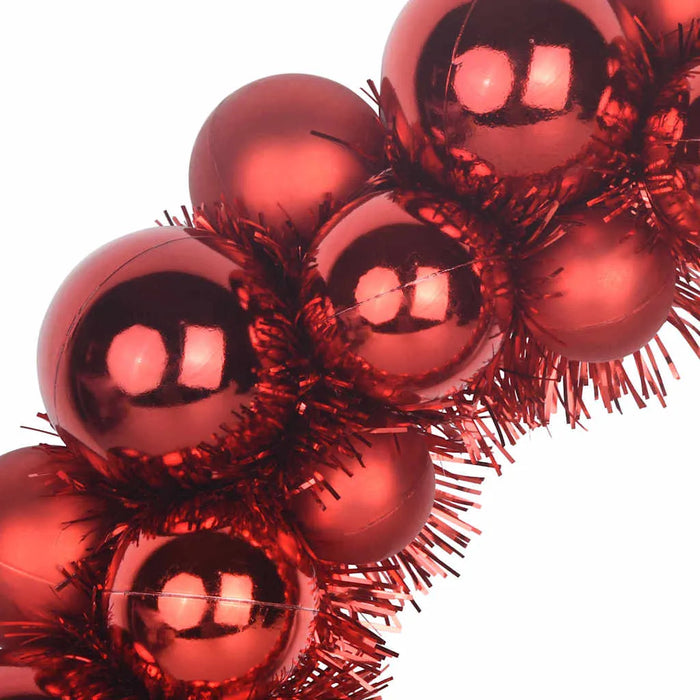 Set of 2 Christmas Ball Wreaths – Red | Lightweight Indoor and Outdoor Festive Décor VIDAXL - Little and Giant Explorers vidaXL