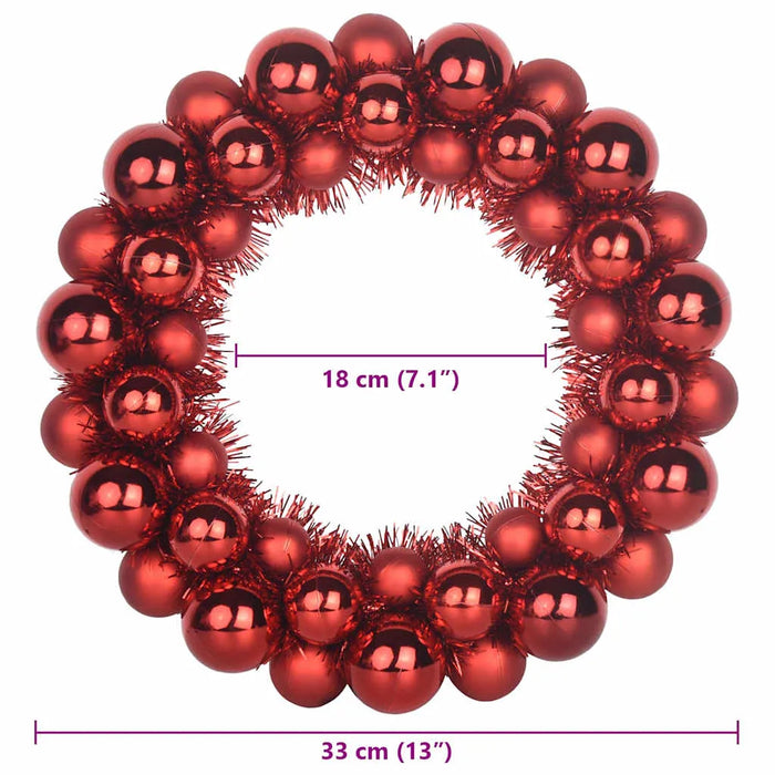 Set of 2 Christmas Ball Wreaths – Red | Lightweight Indoor and Outdoor Festive Décor VIDAXL - Little and Giant Explorers vidaXL