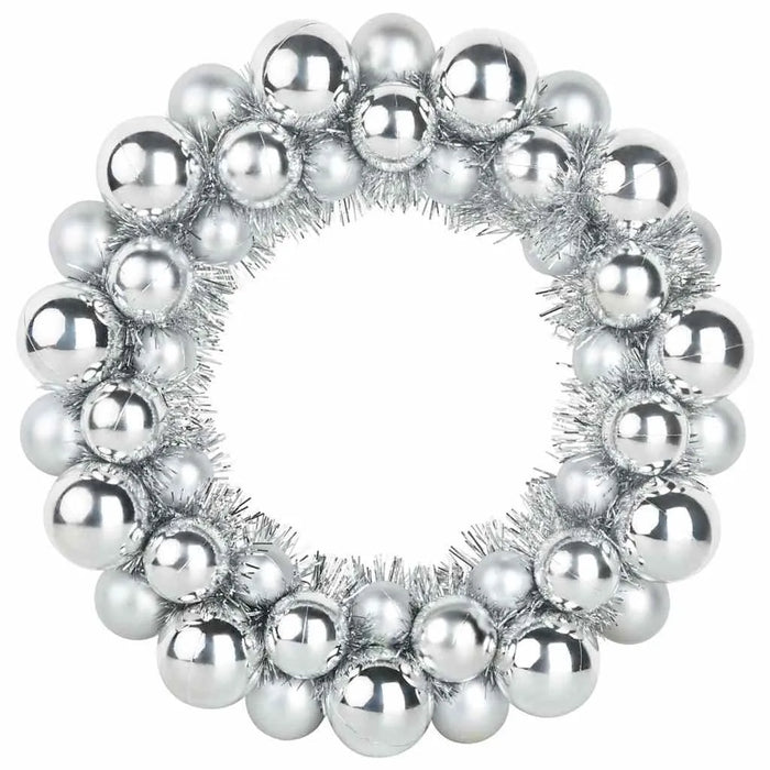 Set of 2 Christmas Ball Wreaths – Silver | Lightweight Indoor and Outdoor Festive Décor VIDAXL - Little and Giant Explorers vidaXL
