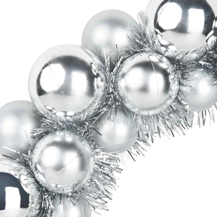 Set of 2 Christmas Ball Wreaths – Silver | Lightweight Indoor and Outdoor Festive Décor VIDAXL - Little and Giant Explorers vidaXL