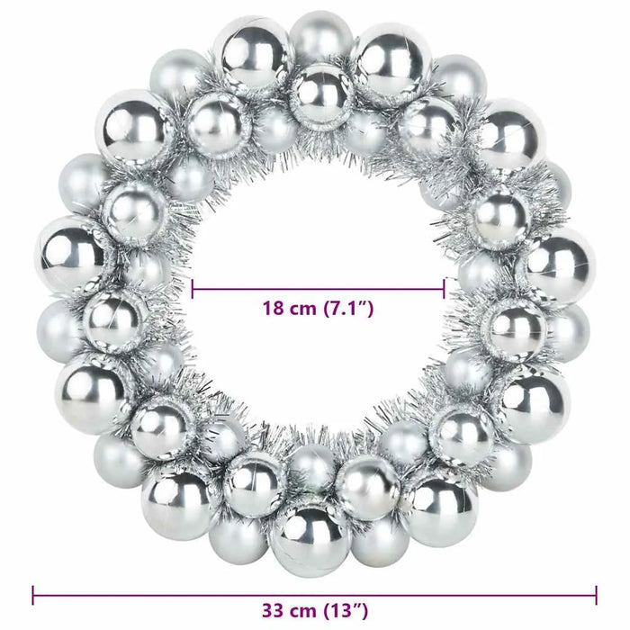 Set of 2 Christmas Ball Wreaths – Silver | Lightweight Indoor and Outdoor Festive Décor VIDAXL - Little and Giant Explorers vidaXL