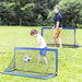 Set of 2 Foldable Football Goal Nets in Blue (183 x 90 x 90cm) - Little and Giant Explorers HOMCOM