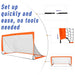 Set of 2 Foldable Football Goal Nets in Orange (183 x 90 x 90cm) - Little and Giant Explorers HOMCOM