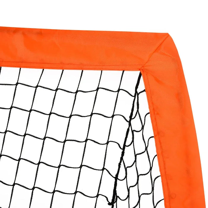 Set of 2 Foldable Football Goal Nets in Orange (183 x 90 x 90cm) - Little and Giant Explorers HOMCOM