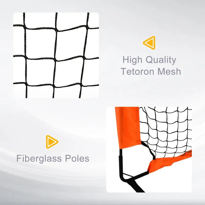 Set of 2 Foldable Football Goal Nets in Orange (183 x 90 x 90cm) - Little and Giant Explorers HOMCOM