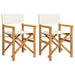 Set of 2 Folding Director’s Chairs – Teak Wood | Outdoor Chairs with Cream Fabric Seat VIDAXL - Little and Giant Explorers vidaXL