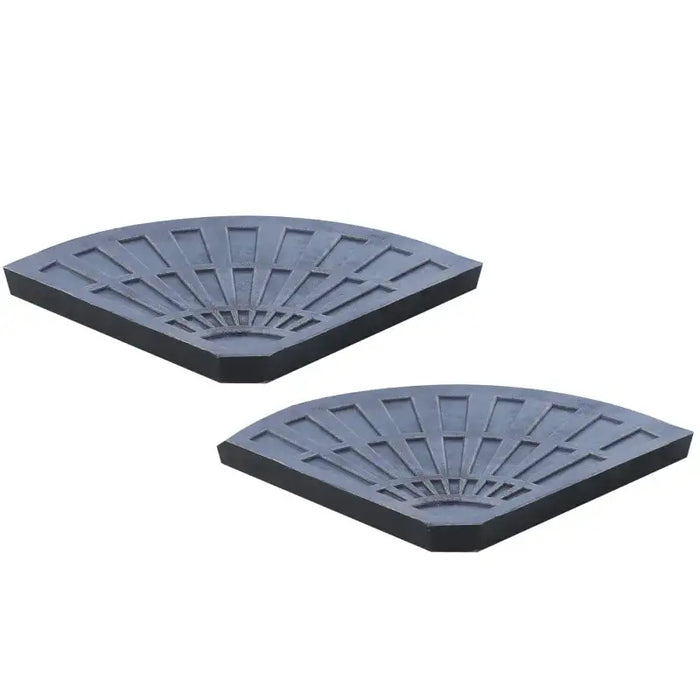 Set of 2 Garden Parasol Base Weights – Bronze Fan Design | 28kg Total for Cross-Base Parasols OUTSUNNY - Little and Giant Explorers Outsunny