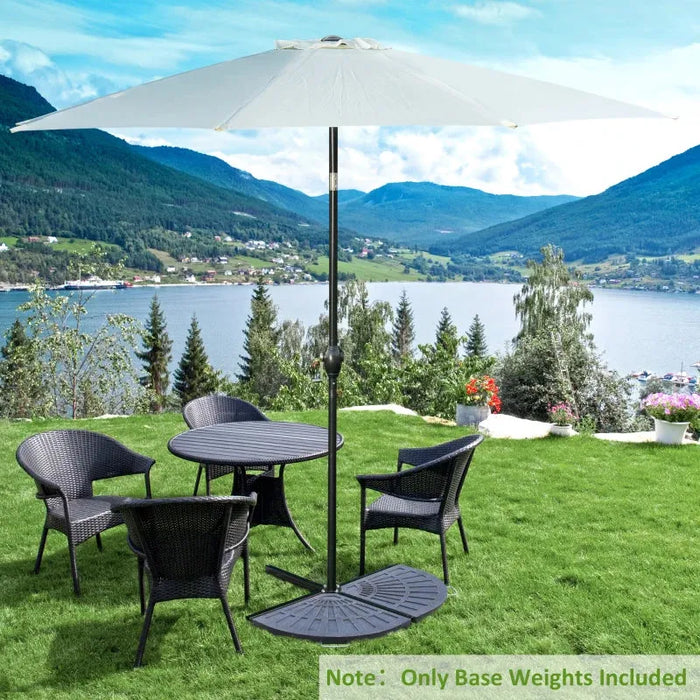 Set of 2 Garden Parasol Base Weights – Bronze Fan Design | 28kg Total for Cross-Base Parasols OUTSUNNY - Little and Giant Explorers Outsunny