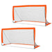 Set of 2 Foldable Football Goal Nets in Orange (183 x 90 x 90cm) - Little and Giant Explorers HOMCOM