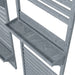 Set of 2 grey wooden wall-mounted plant stands with trellis for vertical flower display