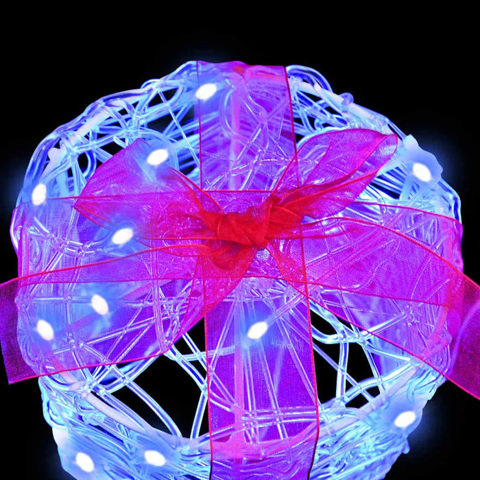 Set of 3 Acrylic Christmas Gift Box Decoration – Blue LED | 20cm - USB Powered VIDAXL - Little and Giant Explorers vidaXL