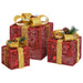 Set of 3 Lighted Christmas Gift Boxes – Red and Gold | 60 Cold White LED Lights - VIDAXL - Little and Giant Explorers vidaXL