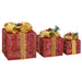 Set of 3 Lighted Christmas Gift Boxes – Red and Gold | 60 Cold White LED Lights - VIDAXL - Little and Giant Explorers vidaXL
