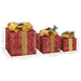 Set of 3 Lighted Christmas Gift Boxes – Red and Gold | 60 Cold White LED Lights - VIDAXL - Little and Giant Explorers vidaXL
