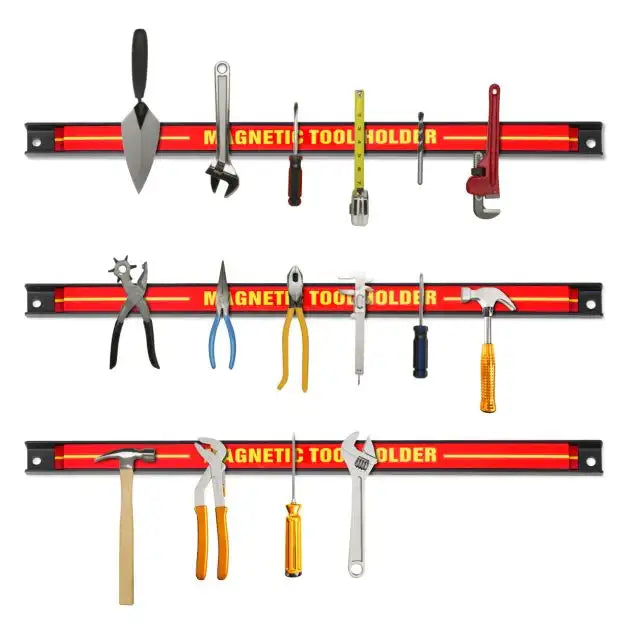 Magnetic Tool Strips Set 3-Piece | Heavy-Duty Workshop Organisation Solution - Little and Giant Explorers Costway