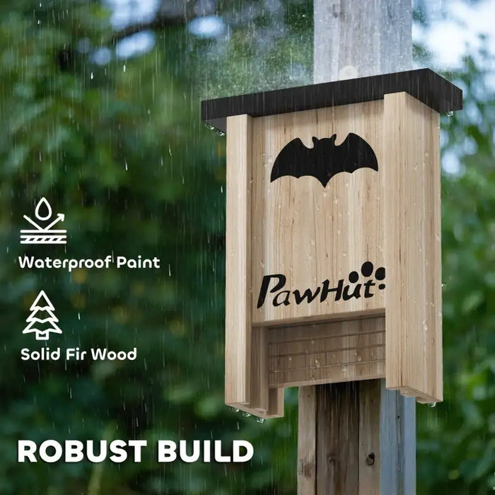 Set of 3 Wooden Bat Houses with Landing Pads | Outdoor Bat Boxes for Gardens PAWHUT - Little and Giant Explorers PawHut