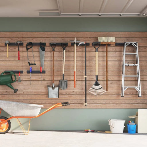 Set of 8 Steel Garden Tool Storage Racks – Wall Mounted | Powder-Coated Finish VIDAXL - Little and Giant Explorers Costway