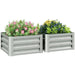 Set of Two Steel Planter Boxes in Light Grey (60 x 60cm) - Little and Giant Explorers Outsunny