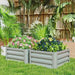 Set of Two Steel Planter Boxes in Light Grey (60 x 60cm) - Little and Giant Explorers Outsunny