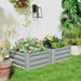 Set of Two Steel Planter Boxes in Light Grey (60 x 60cm) - Little and Giant Explorers Outsunny