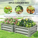 Set of Two Steel Planter Boxes in Light Grey (60 x 60cm) - Little and Giant Explorers Outsunny