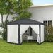 Shade Resistant Hexagon Gazebo in Dark Grey 4m - Little and Giant Explorers Outsunny