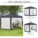 Shade Resistant Hexagon Gazebo in Dark Grey 4m - Little and Giant Explorers Outsunny